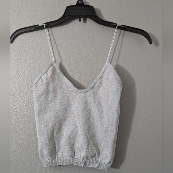 Free People Ribbed Brami Crop Top! V-Neck & Spaghetti Straps! Camisole - Picture 1 of 4
